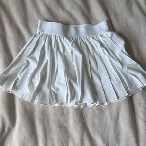 TNA White Pleated Skater Mini Skirt